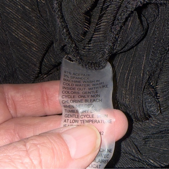 TanJay Black Open Front Duster Cardigan Ribbed Long Sleeve Plus 3X - Picture 7 of 8